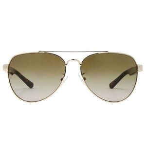 Tory Burch 55mm Gold & Brown Tortoise Aviator Sunglasses
